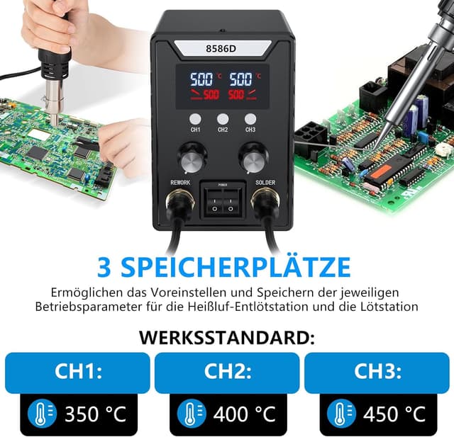 Detalle 1 de Lötstation Heißluft Lötkolben-Set 60 W