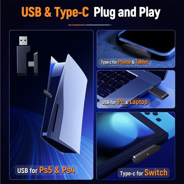 Thumbnail 4 de Ozeino Wireless Gaming Headset 40‑Hr battery