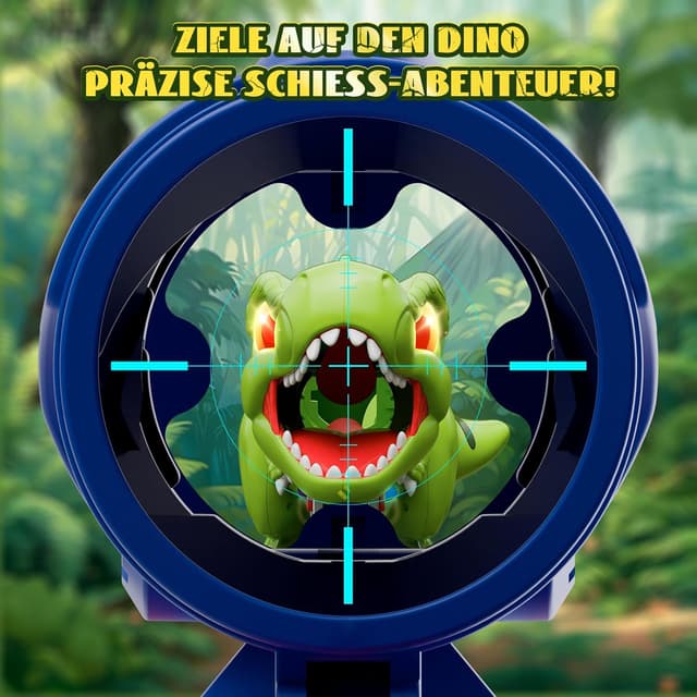 Detalle 2 de Dinosaurier Schießspielzeug für Kinder (ab 3 Jahren) mit 2 Luftpumpen-Blastern, LED, Schaumball und Sound/Brüllen