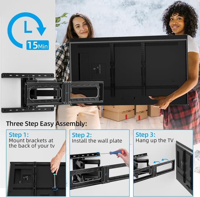 Thumbnail 6 de HOME VISION HV6601 Heavy Duty Full Motion TV Wall Mount