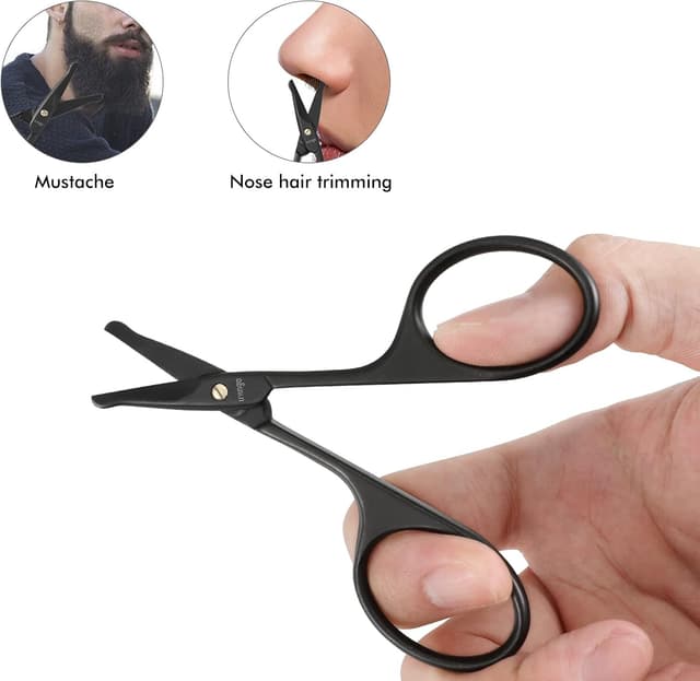 Thumbnail 6 de LIVINGO 9CM Premium Nose Hair Scissors with Curved Safety Blades and Rounded Tip (Black)