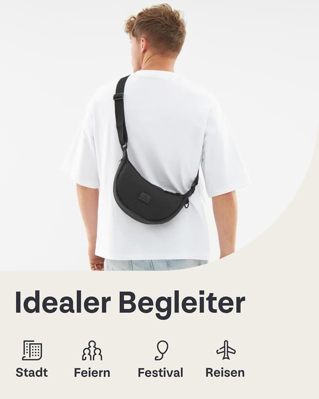 Thumbnail 6 de Johnny Urban Kaia Small Crossbody Bag (Halbmond) – kompakte Moon Bag mit verstellbarem Gurt, wasserabweisend