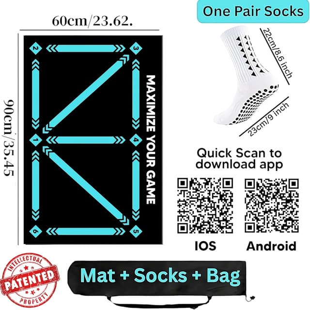 Thumbnail 1 de Soccer Mastery XL Football Training Mat 90x60cm