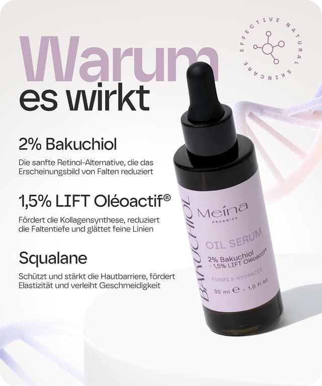 Detalle 1 de Bakuchiol Öl Serum 2% mit 30 ml Meina