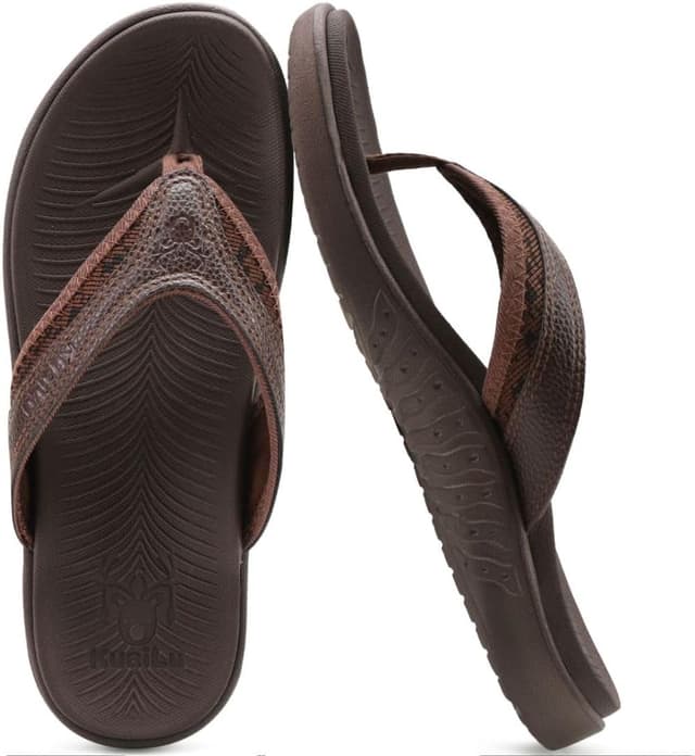 Detalle de KuaiLu Men’s Sport Thong Flip Flops with Arch Support for Plantar Fasciitis (Plantar-friendly cushioning, size 6.5–12)