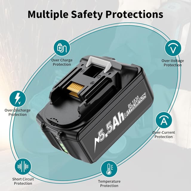 Thumbnail 3 de Makita 18V Battery 5500mAh 2-Pack