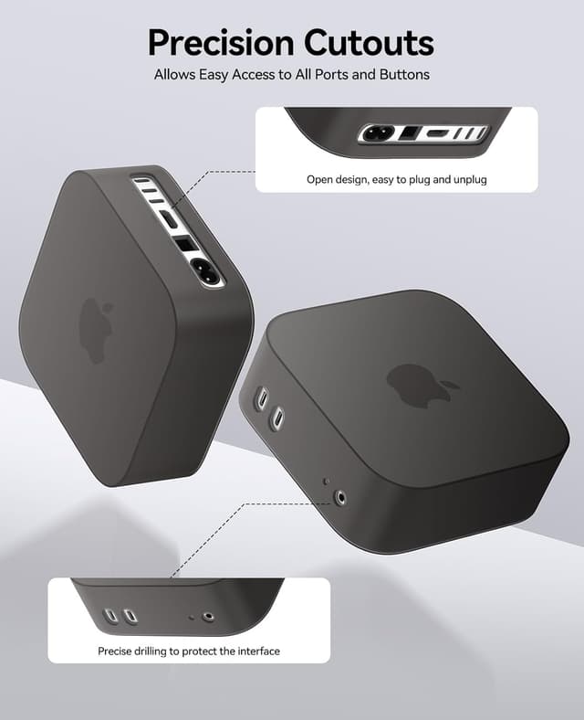 Detalle 2 de ORICO MiniCase Hülle für Mac mini M4/M4 Pro 2024 (TP24-2) – kratz- und rutschfeste Schutzhülle in Schwarz