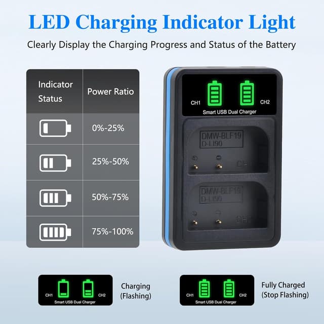 Thumbnail 6 de Batterie Panasonic DMW-BLK22 2600mAh, doppio caricatore
