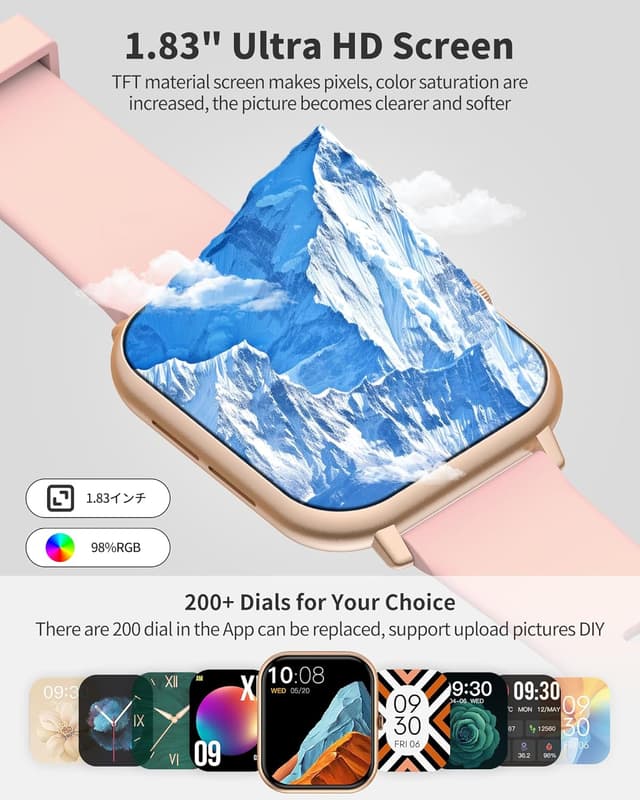 Detalle 2 de Smart Watch for Men Women with Bluetooth Calling, 1.83" Fitness Display & IP68 (Da Fit app)