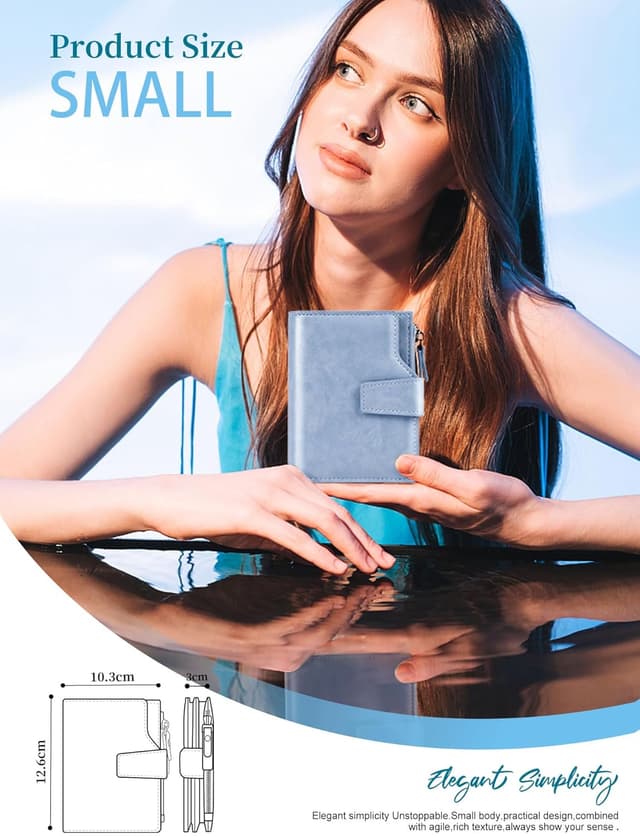 Thumbnail 4 de GSG Portefeuille RFID bleu clair Bi Fold