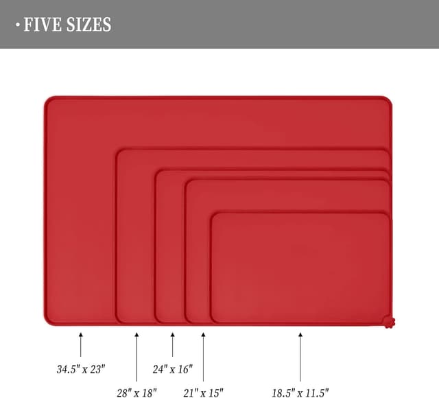Detalle 2 de Reopet Silikon-Futtermatten für Haustiere – wasserdichte Napfmatten mit erhöhten Rändern (Wählen Sie die Größe)