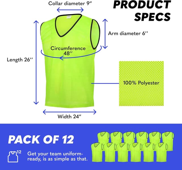 Detalle de GSi Sports Pinnies mesh training vests pack