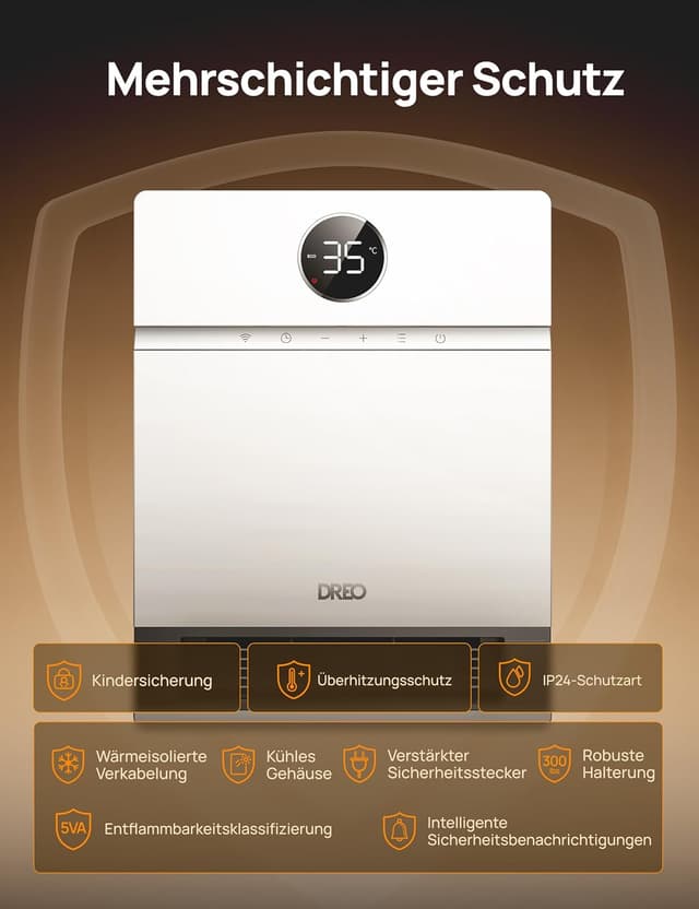 Detalle 1 de Dreo Smart Wandkonvektor 2000 W mit Alexa