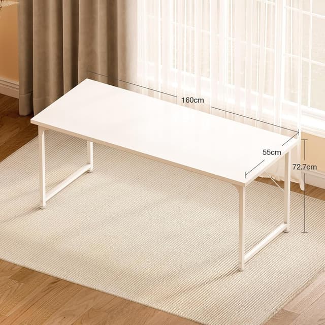 Detalle de ODK Scrivania per Ufficio 160x55 cm Bianca, tavolo stabile per computer e studio