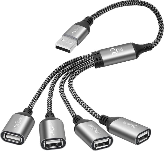 Detalle de Mygatti USB-Splitterkabel 4-fach (USB-A auf 4x USB-A), 0,3 m – USB-2.0 Multiport Adapter