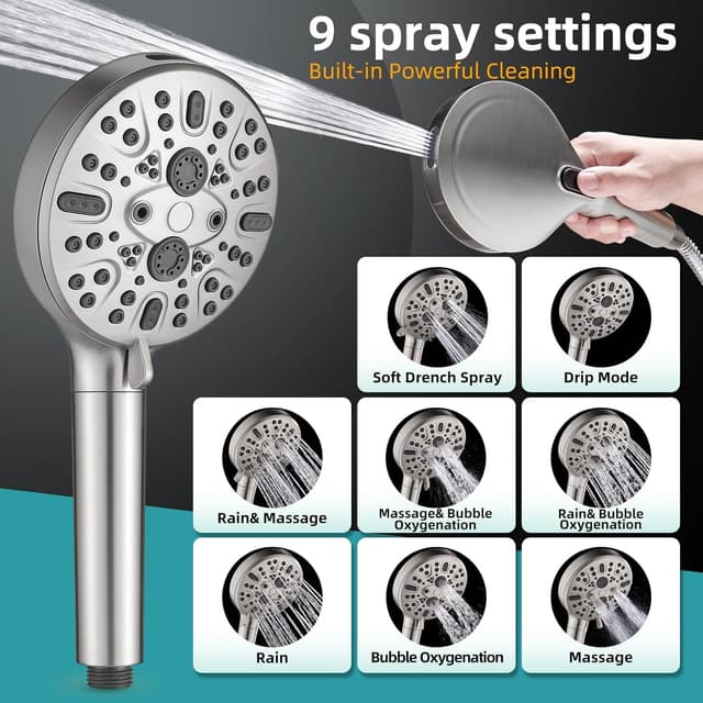 Thumbnail 1 de Cobbe Shower Head with 9 Spray Modes ⚙