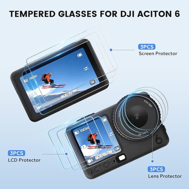 Thumbnail 1 de STARTRC PHOTO 9Pcs screen protector for DJI Osmo Action 6