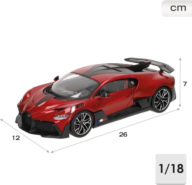 Detalle 2 de Bburago Bugatti Divo Rossa 1:18 in diecast con porte e cofano apribili
