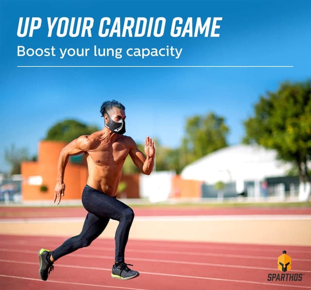 Detalle 2 de Sparthos High Altitude Mask (16 Breathing Levels) for Gym, Cardio, Running, Endurance & HIIT