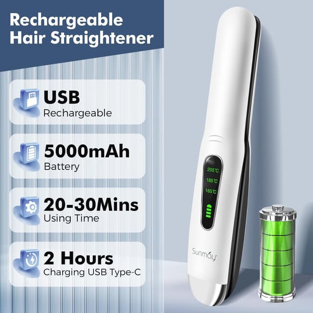 Detalle 2 de SUNMAY 2-in-1 cordless hair straightener 60W