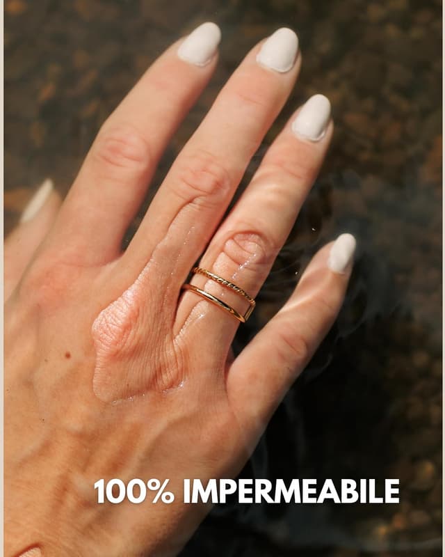 Detalle 2 de GD GOOD.designs EST. 2015 Anello da donna regolabile doppio in acciaio inossidabile impermeabile (aperto)