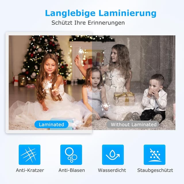 Detalle de BONSEN L3401 plastificatrice A4 con anti-blocco e controllo NTC (9 pollici) + 60 fogli