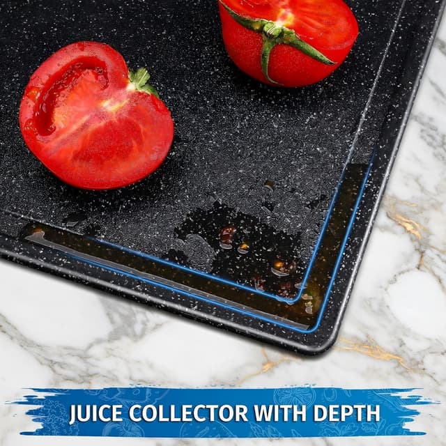 Detalle de DIFULI Schneidebrett Set 3-teilig Granitoptik