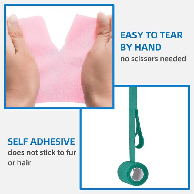 Detalle de SEADESKY selbstklebender Kohäsionsverband (12 Rollen) 10 cm – elastische Haftbinde für Finger, Hand & Tiere