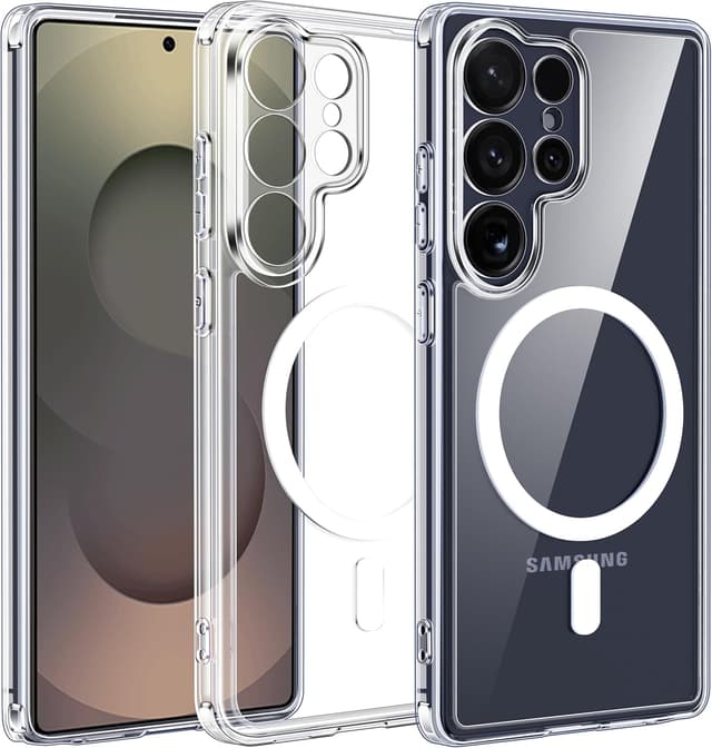 Detalle de iVoler Chiaro Cover Magnetica per Samsung Galaxy S25 Ultra 5G compatibile MagSafe (trasparente, sottile, anti-ingiallimento)