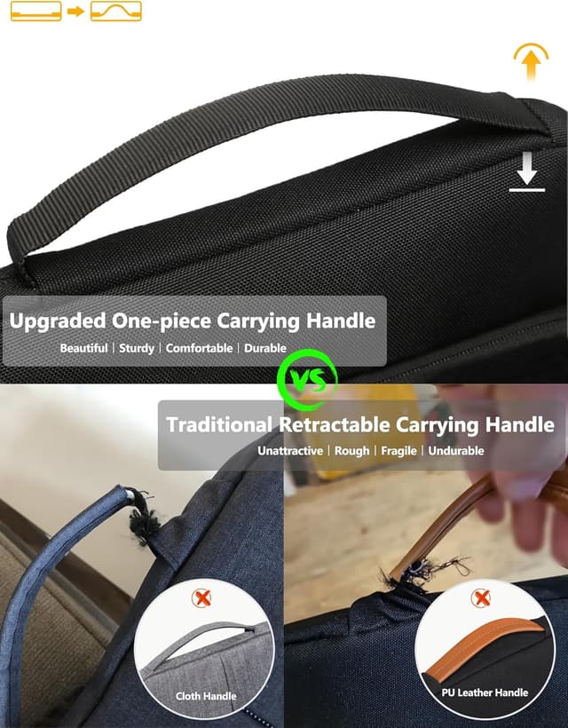 Thumbnail 6 de HYZUO Laptoptasche für 13,3–14 Zoll – Hülle mit stoßfestem Schaum und Stauraum, schwarz