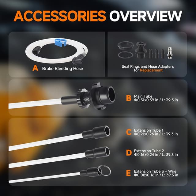 Detalle de FOUR UNCLES Oil Extractor Vacuum Fluid Extractor with Pump Tank, Remover & Tubes for Oil Changes and Brake Bleeding