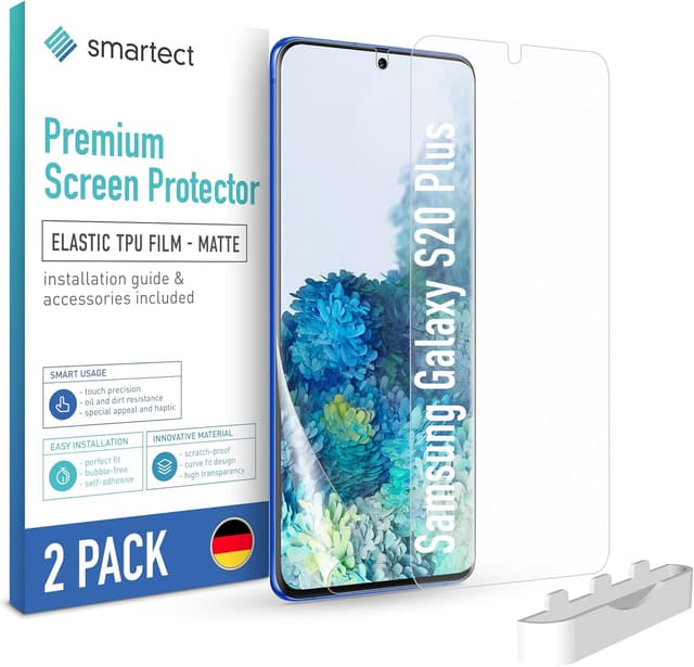 Detalle de smartect Protecteur d’écran TPU mat 2 pièces pour Samsung Galaxy S20 Plus : pose sans bulles