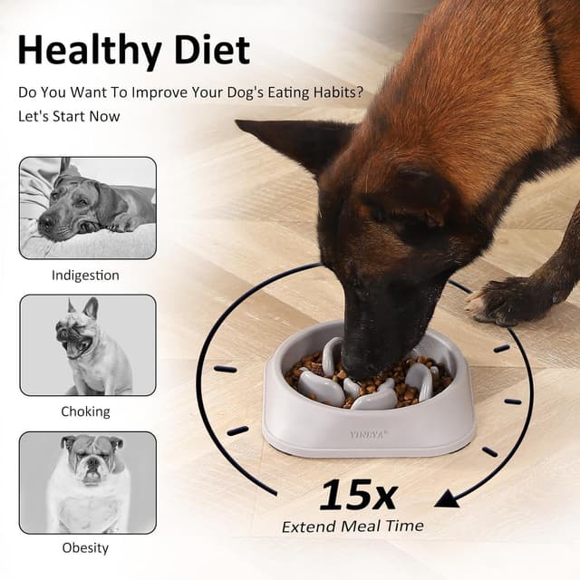 Detalle de YINEYA Langsame Fütterung Hundenapf 2 Stück