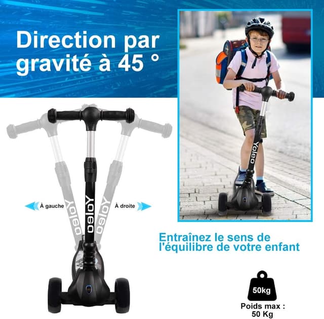 Thumbnail 5 de YOLEO Trottinette 3 roues 50 kg đź›´