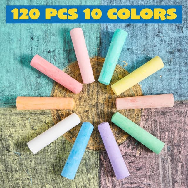 Detalle 2 de JOYIN 120 PCS sidewalk chalk set