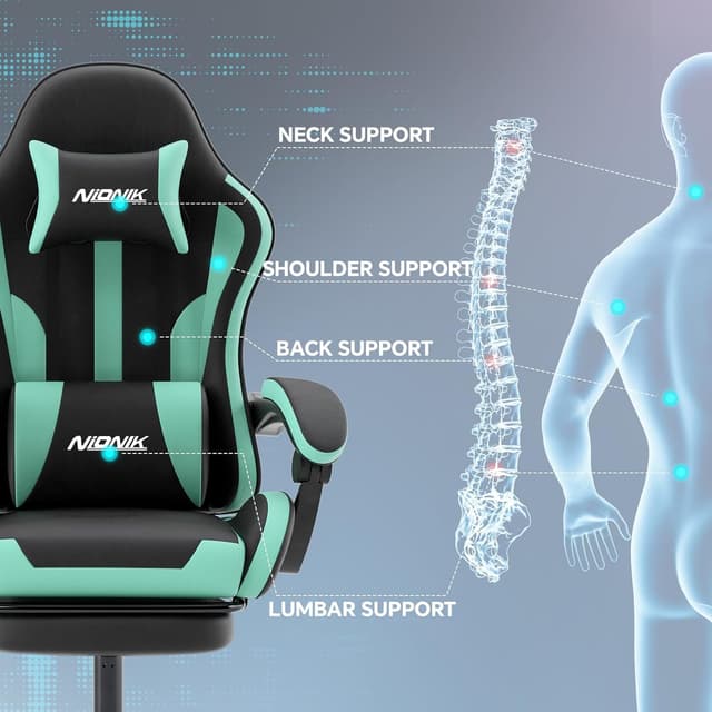 Thumbnail 3 de NIONIK Bürostuhl Gaming Stuhl 150 kg