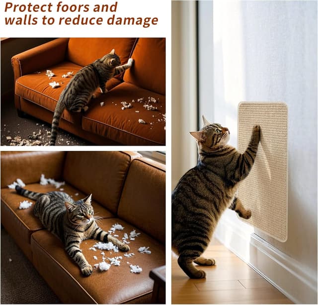 Detalle 2 de Kratzmatte Katze 50×25 cm Sisal – 2 Stück