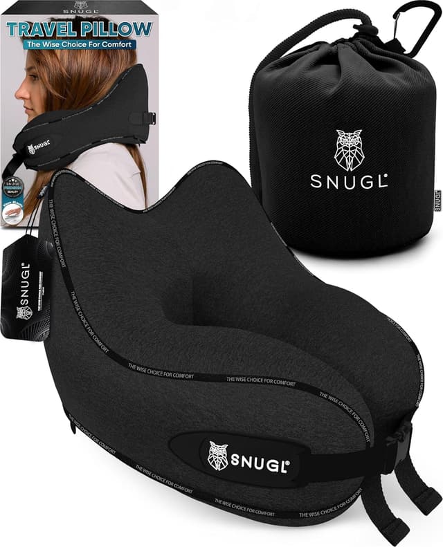 Detalle de SNUGL memory foam neck pillow for travel