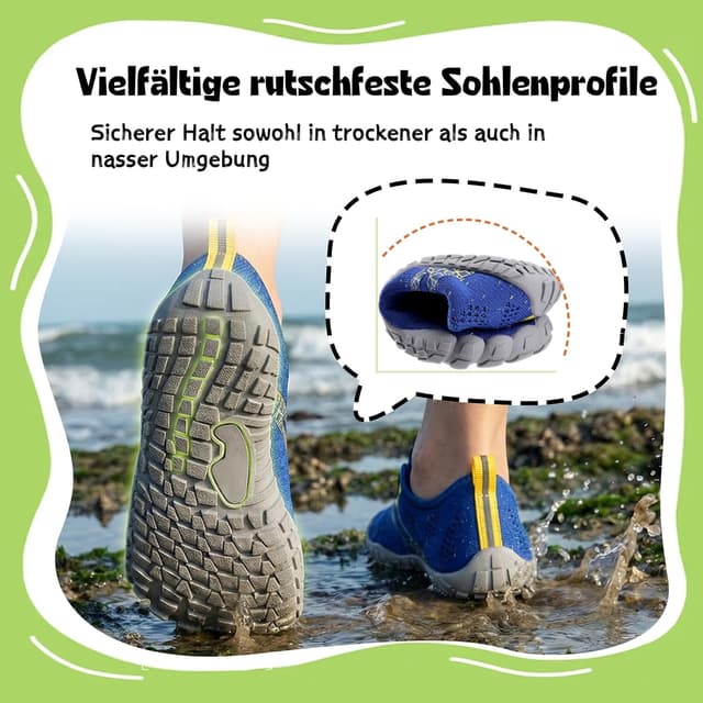 Detalle de IceUnicorn Kinder Barfußschuhe – leichte Aqua-/Badeschuhe mit dünner Sohle