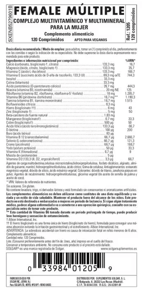 Thumbnail 1 de Solgar Female Multiple 120 Comprimidos 💊