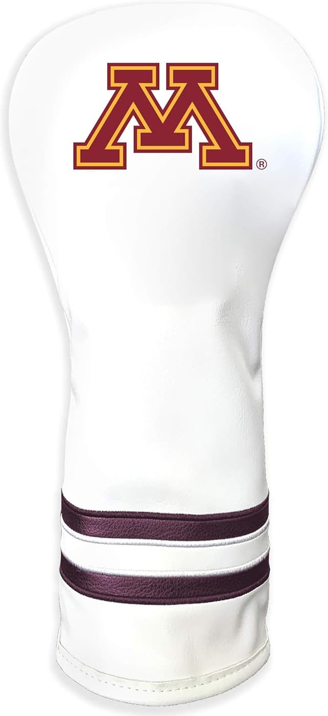 Detalle de Team Golf NCAA White Vintage Fairway Club Headcover (Form-Fitting, Retro Logo)