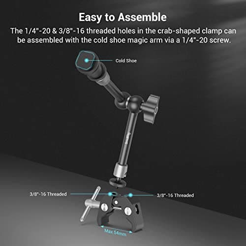 Thumbnail 1 de SMALLRIG Super Clamp con Magic Arm 11" e cold shoe