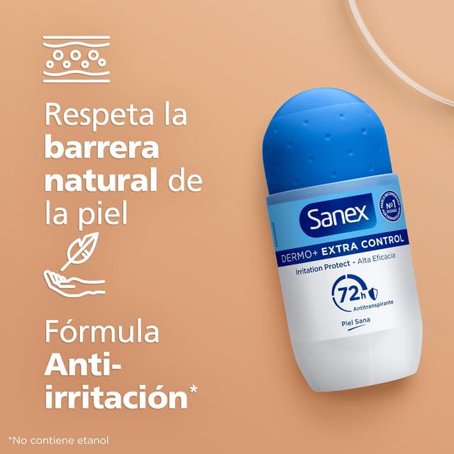 Detalle de Sanex Dermo+ Extra Control Roll‑On 6×50 ml