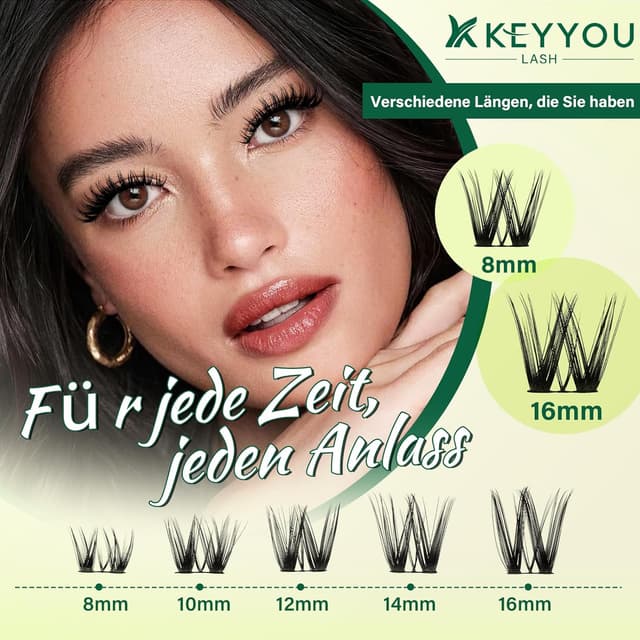 Thumbnail 4 de KEYYOU Wimpern Extensions Set D Curl 8–16 mm