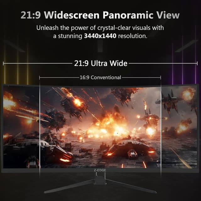 Detalle de Z-Edge UG34 34" Curved Gaming Monitor 165Hz