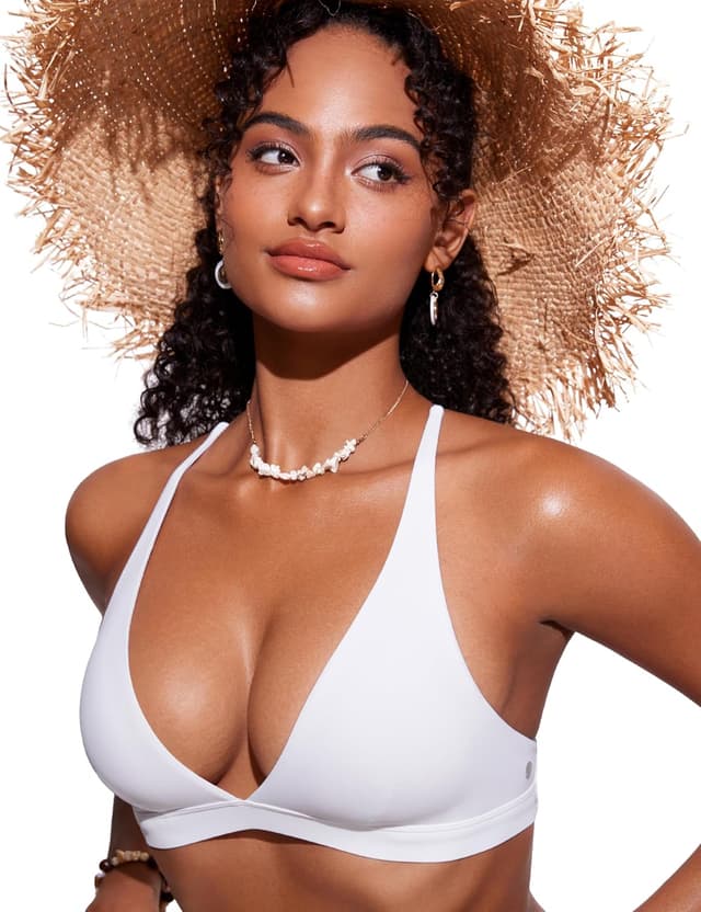 Detalle de CRZ YOGA top bikini da donna con scollo a V e schiena incrociata Criss Cross