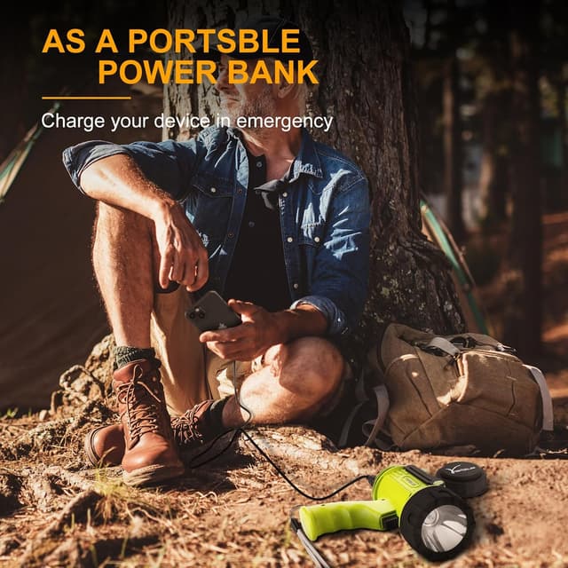 Detalle 2 de YIERBLUE Rechargeable Spotlight 200,000 LED