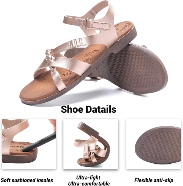 Thumbnail 4 de Sandales plates Ataiwee pour femmes, slip-on confort avec sangle à la cheville