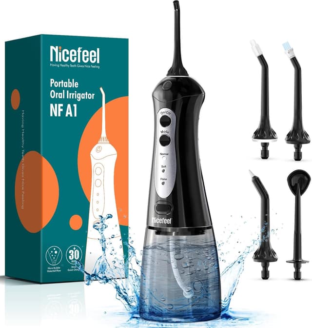 Detalle de Nicefeel Cordless Water Flosser (300ml Portable Oral Irrigator) – 3 Modes, Fast Charge, IPX7