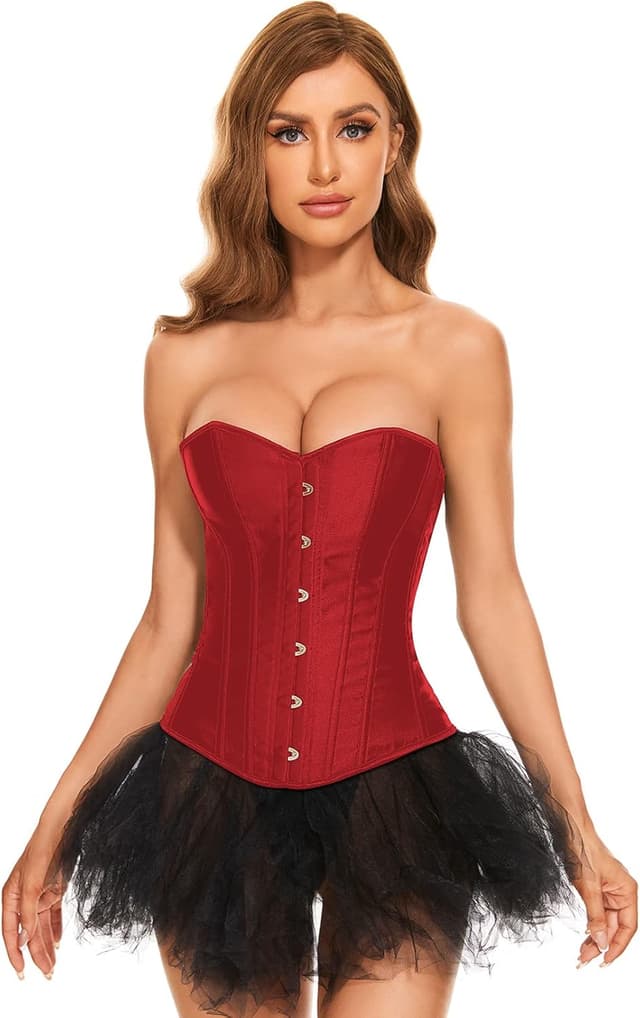 Detalle de LEACOOLKEY Korsett-Top für Damen mit 12 Stäben